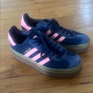 Adidas Gazelle Women's Blue and Pink Sneakers